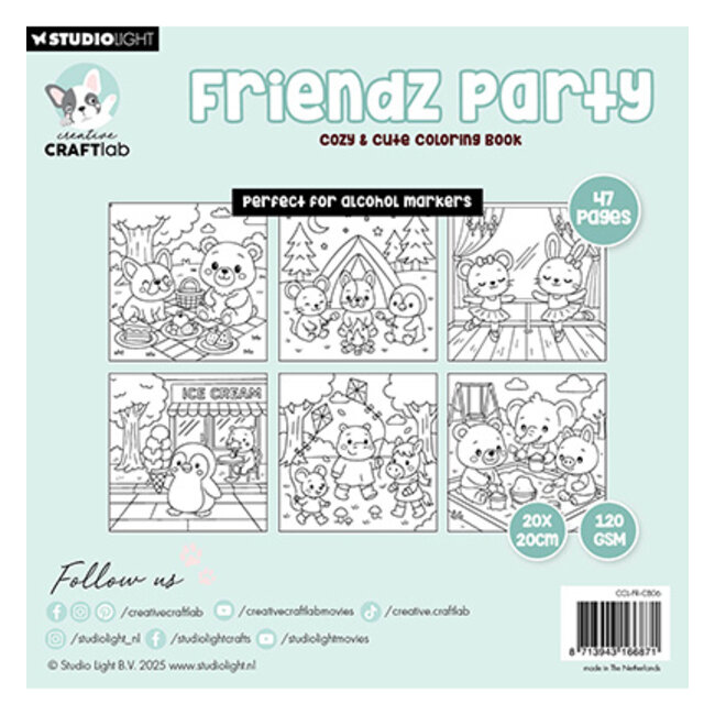 Studio Light Friendz Coloring Book Cozy (CCL-FR-CB06)