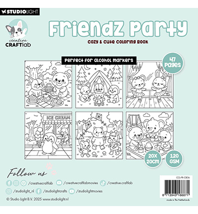 Studio Light Friendz Coloring Book Cozy (CCL-FR-CB06)