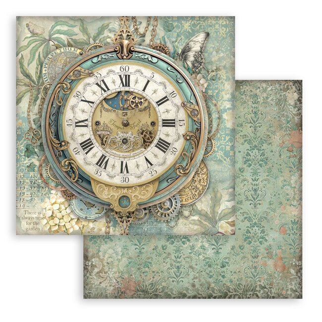 Stamperia Scrapbooking Printed Pad for Art and Craft 10 sheets cm 30,5x30,5 (12"x12") - Gardens of Time