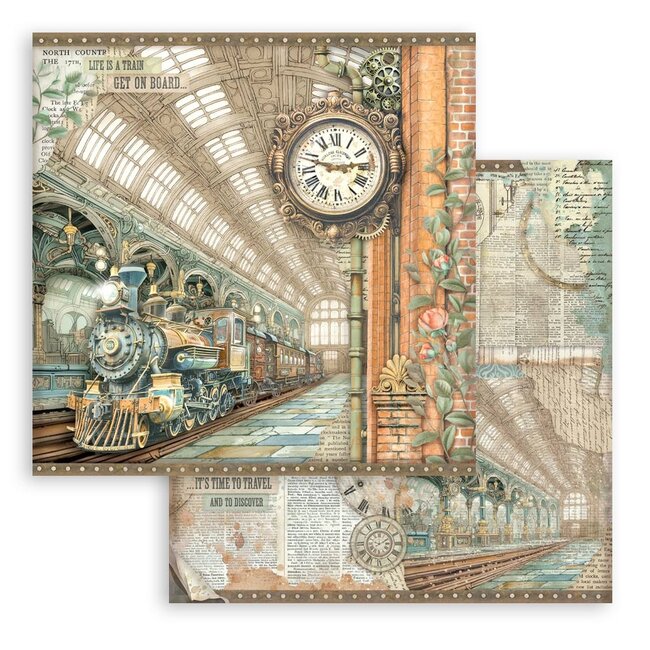Stamperia Scrapbooking Printed Pad for Art and Craft 10 sheets cm 30,5x30,5 (12"x12") - Gardens of Time