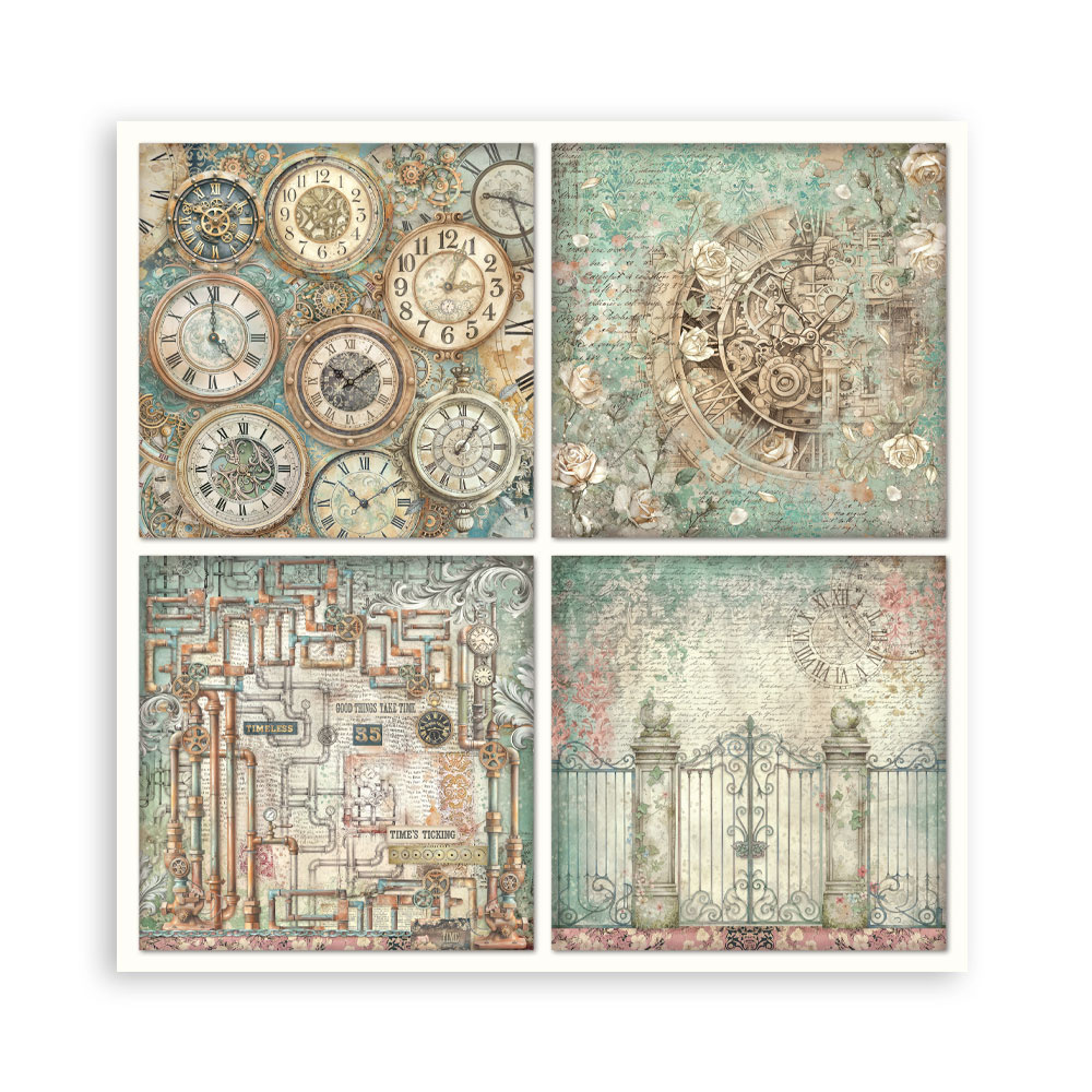 Stamperia Scrapbooking Printed Pad for Art and Craft 22 sheets cm 20,3X20,3 (8"X8") Single Face Gardens of Time