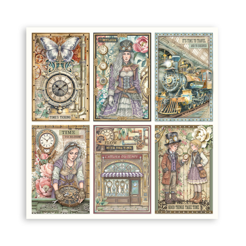 Stamperia Scrapbooking Printed Pad for Art and Craft 22 sheets cm 20,3X20,3 (8"X8") Single Face Gardens of Time