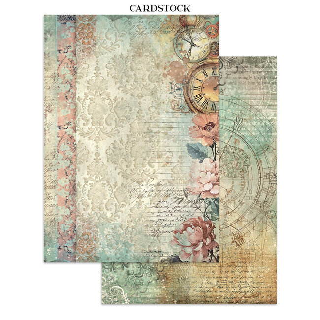 Stamperia Printed Art Junk journal: stickers, cut-outs, backgrounds for Art and Craft - Gardens of Time