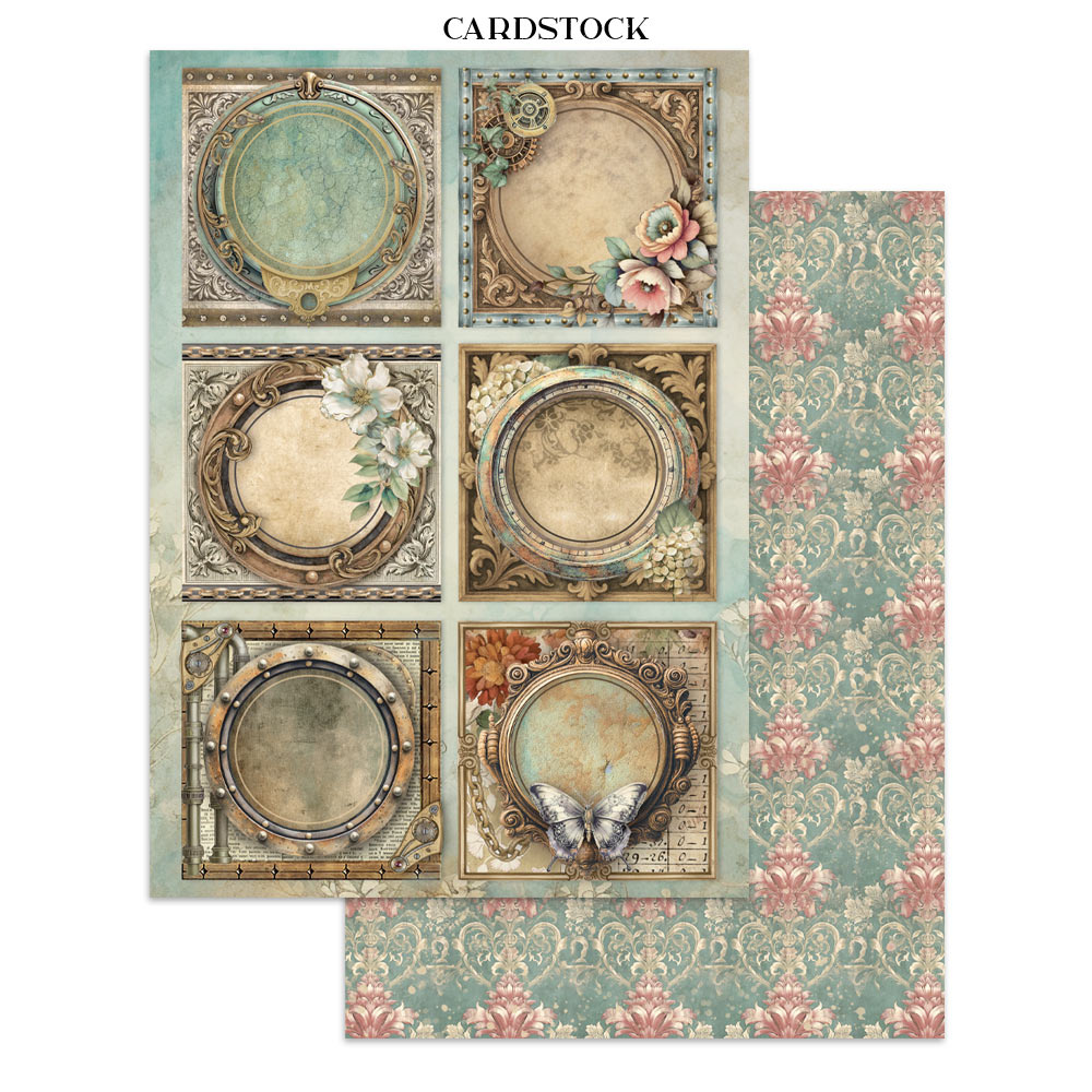 Stamperia Printed Art Junk journal: stickers, cut-outs, backgrounds for Art and Craft - Gardens of Time