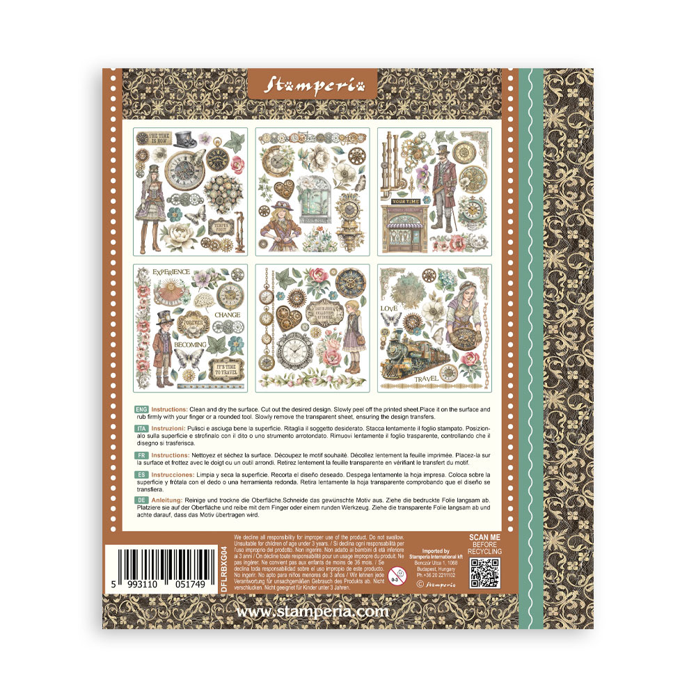 Stamperia Printed Decorative Rub on selection for Art and Craft cm 20,5x23 - Gardens of Time