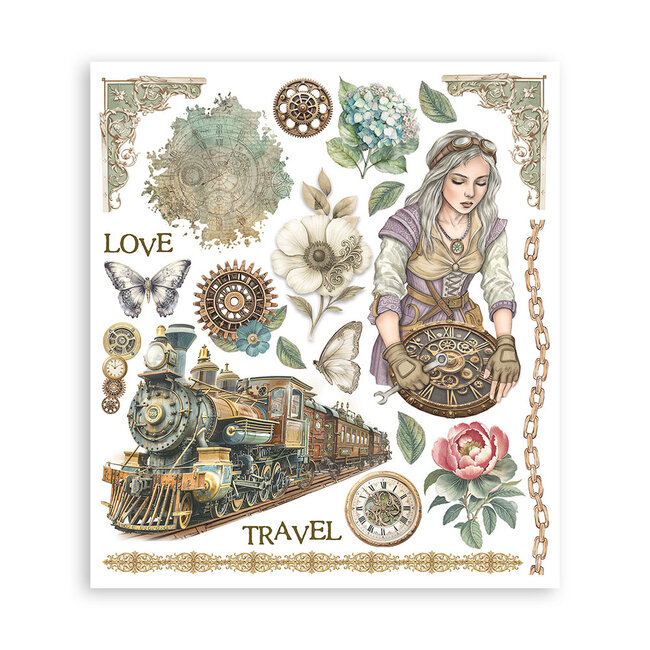 Stamperia Printed Decorative Rub on selection for Art and Craft cm 20,5x23 - Gardens of Time