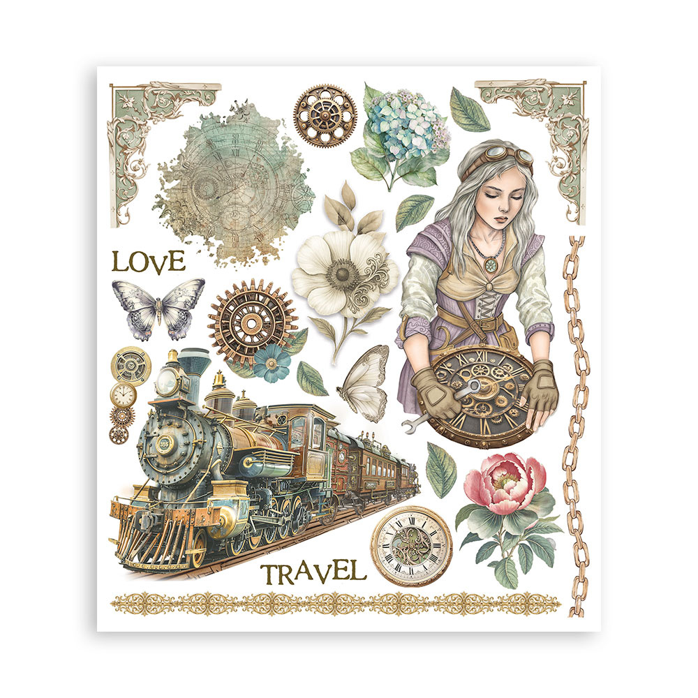 Stamperia Printed Decorative Rub on selection for Art and Craft cm 20,5x23 - Gardens of Time