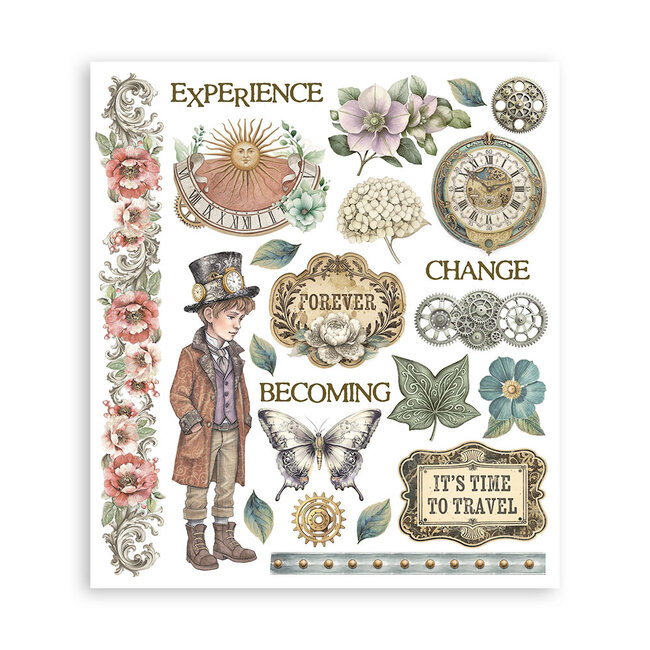 Stamperia Printed Decorative Rub on selection for Art and Craft cm 20,5x23 - Gardens of Time