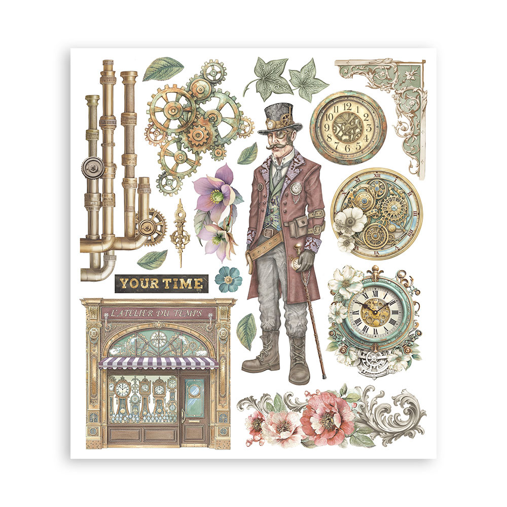 Stamperia Printed Decorative Rub on selection for Art and Craft cm 20,5x23 - Gardens of Time