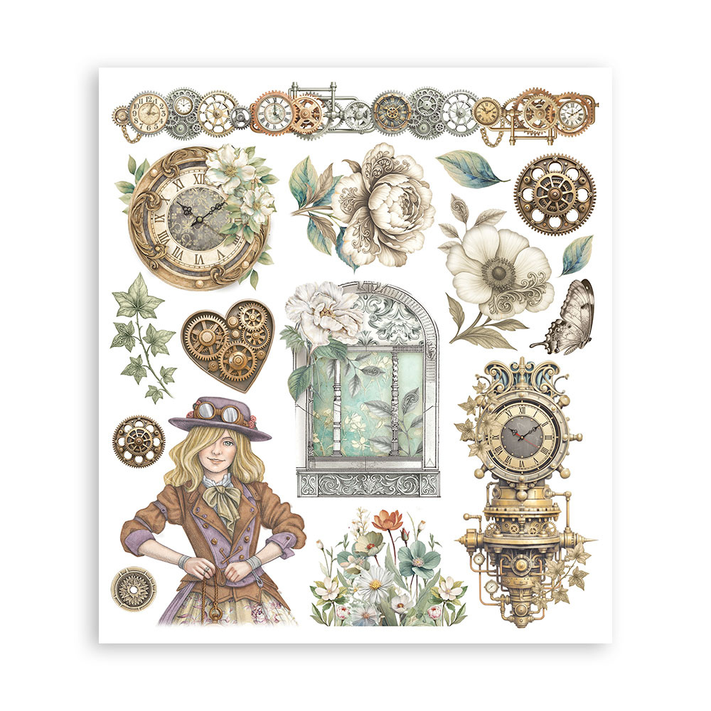 Stamperia Printed Decorative Rub on selection for Art and Craft cm 20,5x23 - Gardens of Time