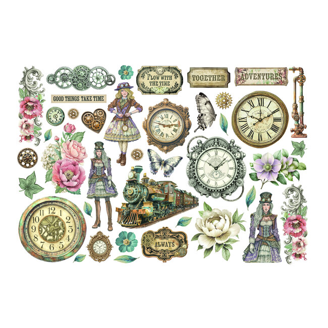 Stamperia Printed Decorative Ephemera for Art and Craft - Gardens of Time