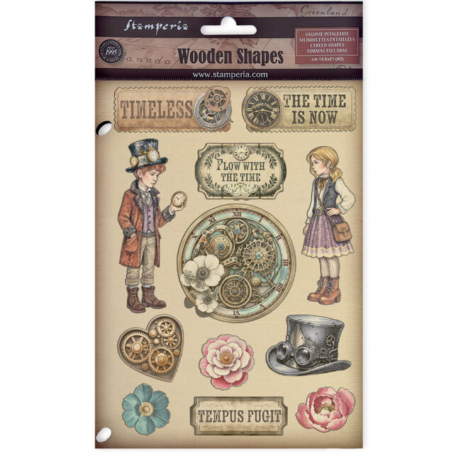 Stamperia Printed decorative Wooden shape for Art and Craft A5 - Gardens of Time