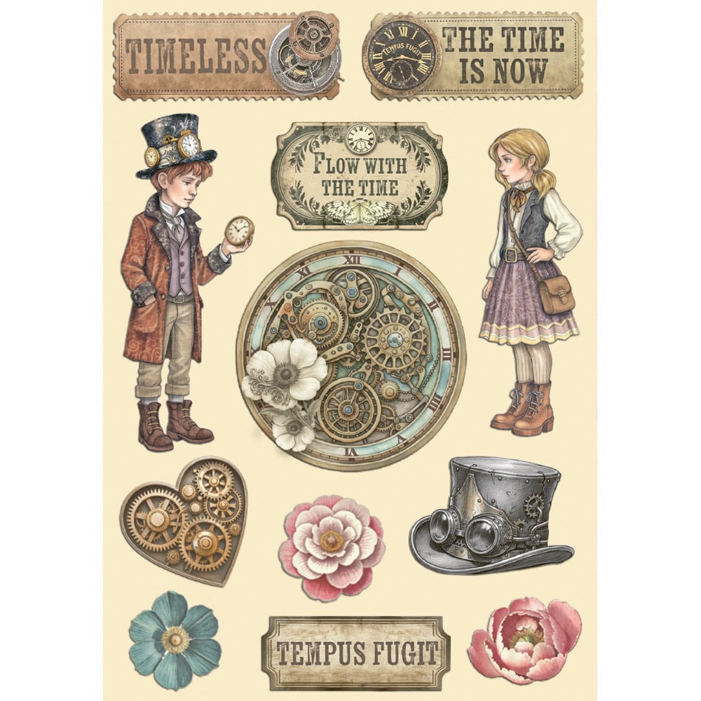 Stamperia Printed decorative Wooden shape for Art and Craft A5 - Gardens of Time