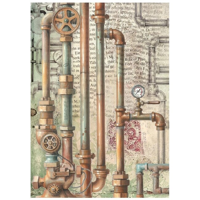 Stamperia Printed 8 Rice paper A6 backgrounds selection for Art and Craft - Gardens of Time