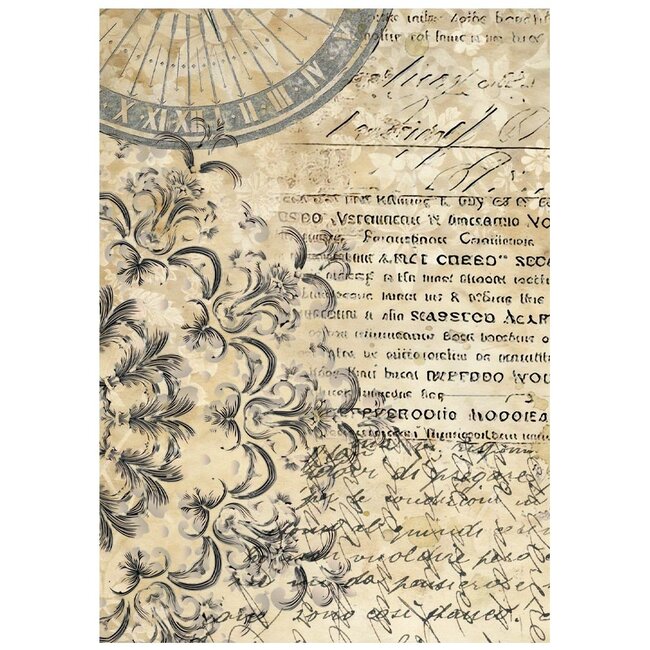 Stamperia Printed 8 Rice paper A6 backgrounds selection for Art and Craft - Gardens of Time