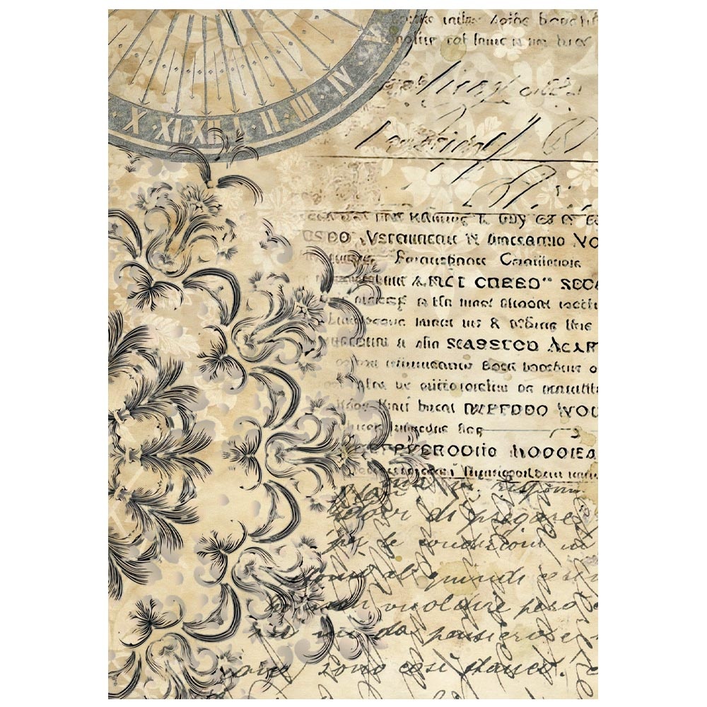 Stamperia Printed 8 Rice paper A6 backgrounds selection for Art and Craft - Gardens of Time