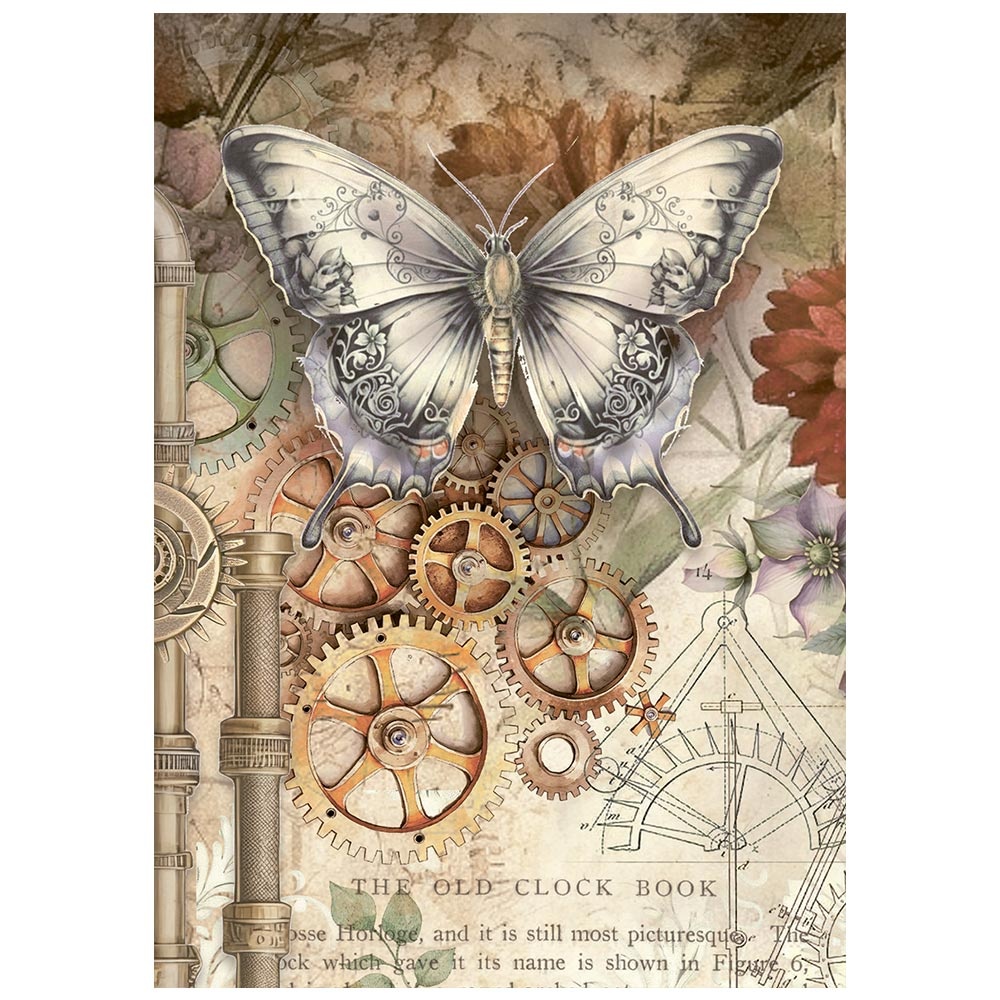 Stamperia Printed Mini Rice paper A6 8 sheets for Art and Craft - Gardens of Time