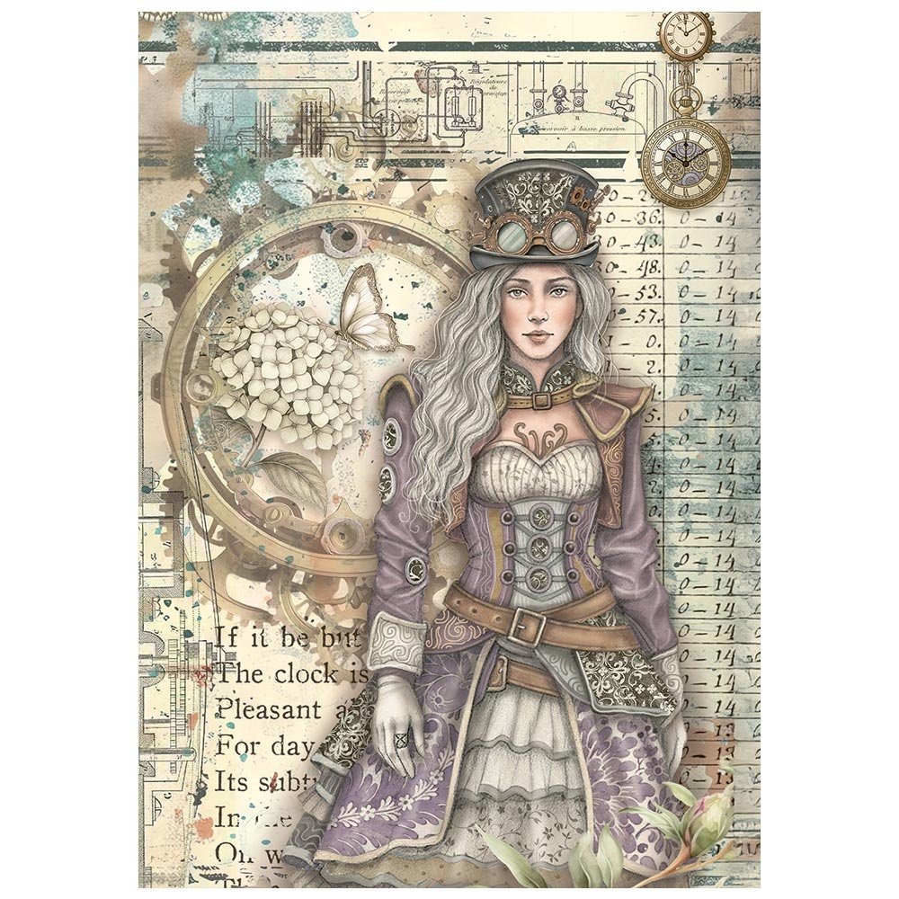 Stamperia Printed Mini Rice paper A6 8 sheets for Art and Craft - Gardens of Time