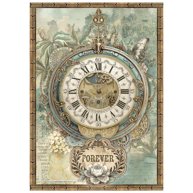 Stamperia Printed Mini Rice paper A6 8 sheets for Art and Craft - Gardens of Time