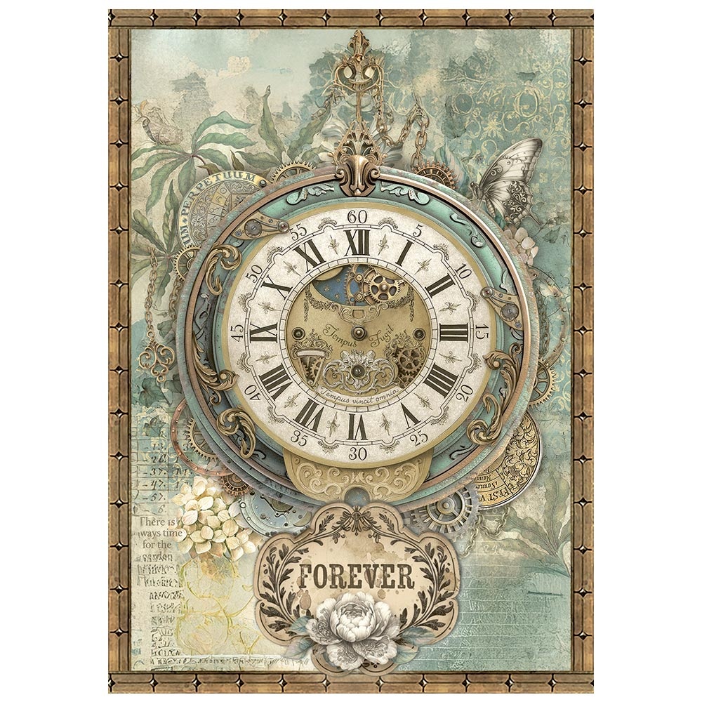 Stamperia Printed Mini Rice paper A6 8 sheets for Art and Craft - Gardens of Time