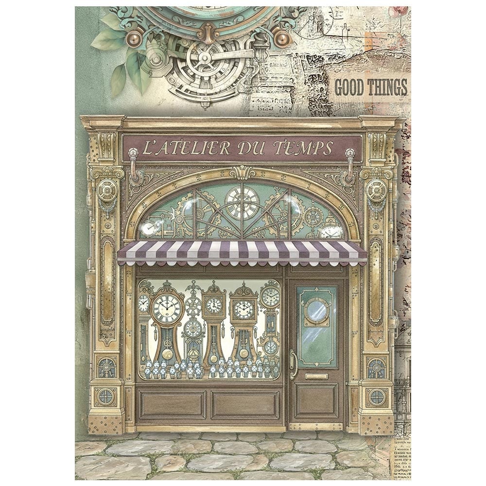 Stamperia Printed Mini Rice paper A6 8 sheets for Art and Craft - Gardens of Time