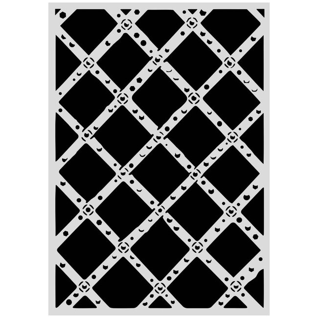Stamperia Cut laser stencil for Art and Craft A3 - Diamond grid pattern