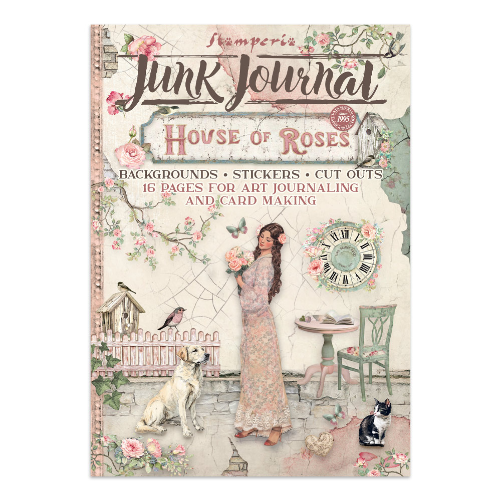 Stamperia Printed Art Junk journal: stickers, cut-outs, backgrounds for Art and Craft - House of Roses