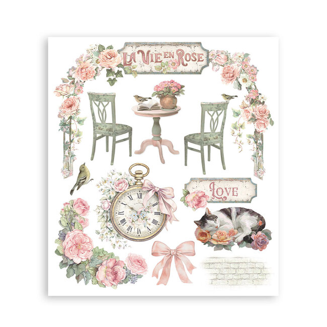 Stamperia Printed Decorative Rub on selection for Art and Craft cm 20,5x23 - House of Roses