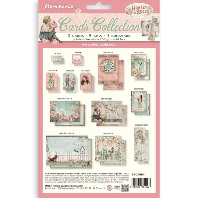 Stamperia Printed Art Cards Collection - House of Roses