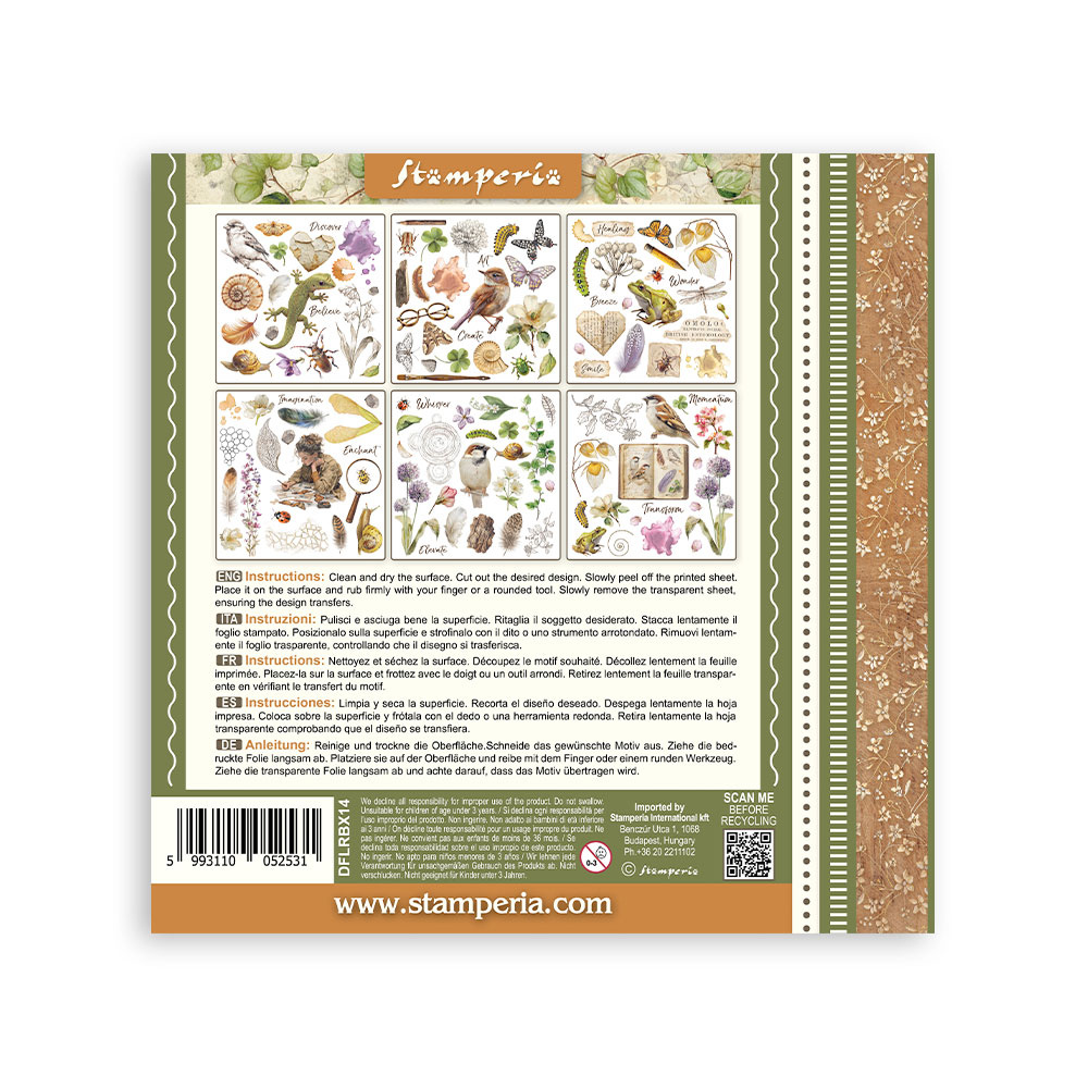 Stamperia Printed Decorative Rub on kit for Art and Craft cm 15,5x15,5 - All Around