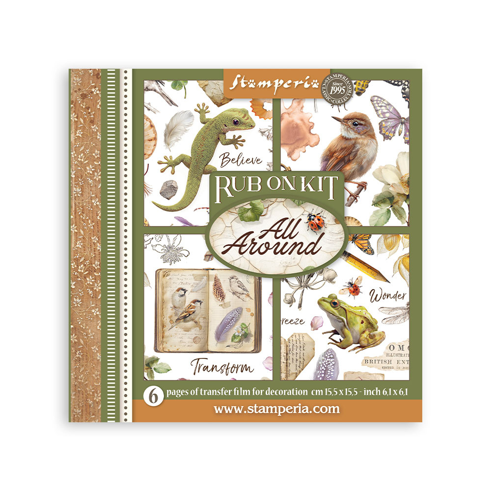 Stamperia Printed Decorative Rub on kit for Art and Craft cm 15,5x15,5 - All Around