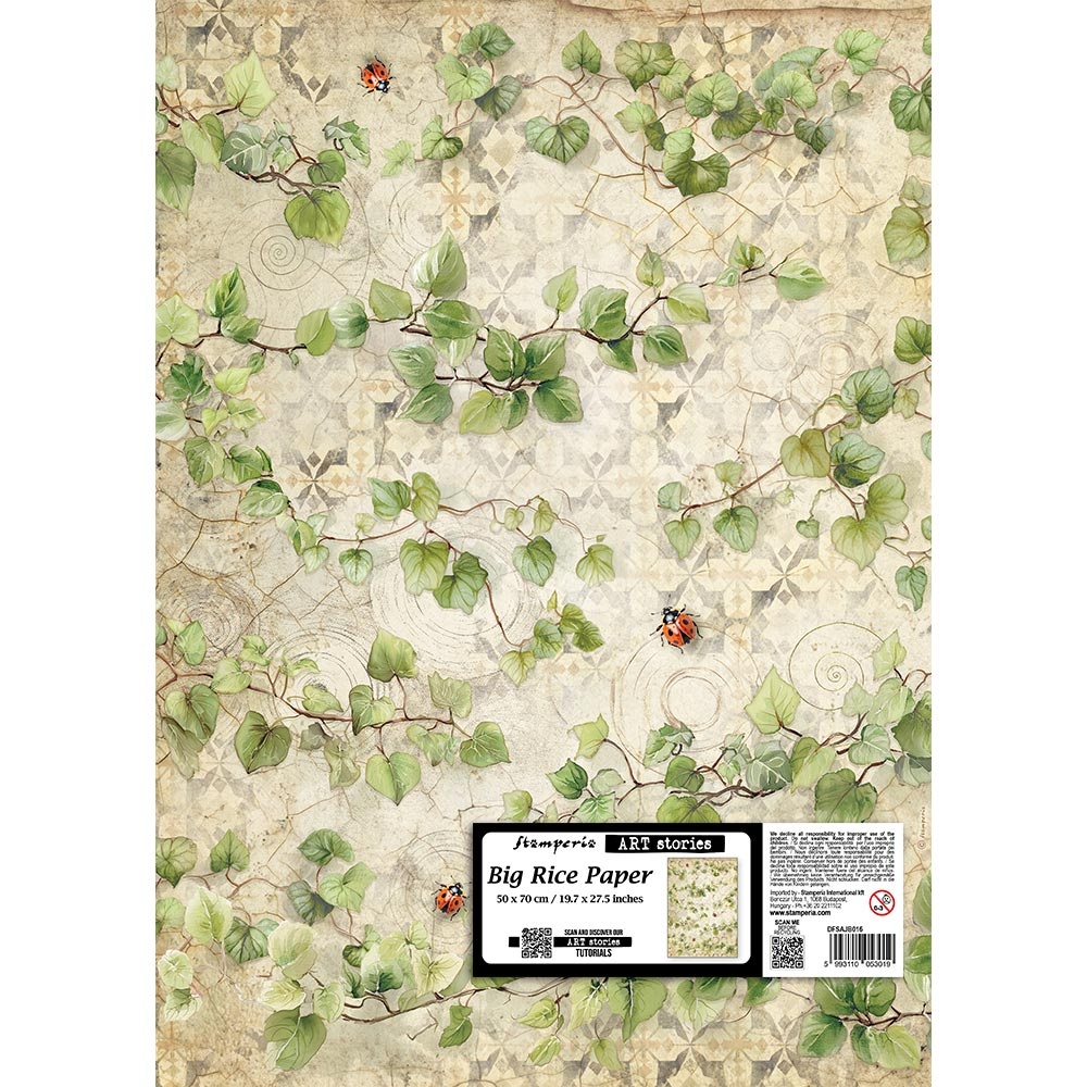 Stamperia Printed Rice paper for Art and Craft cm 50X70 - All Around ivy
