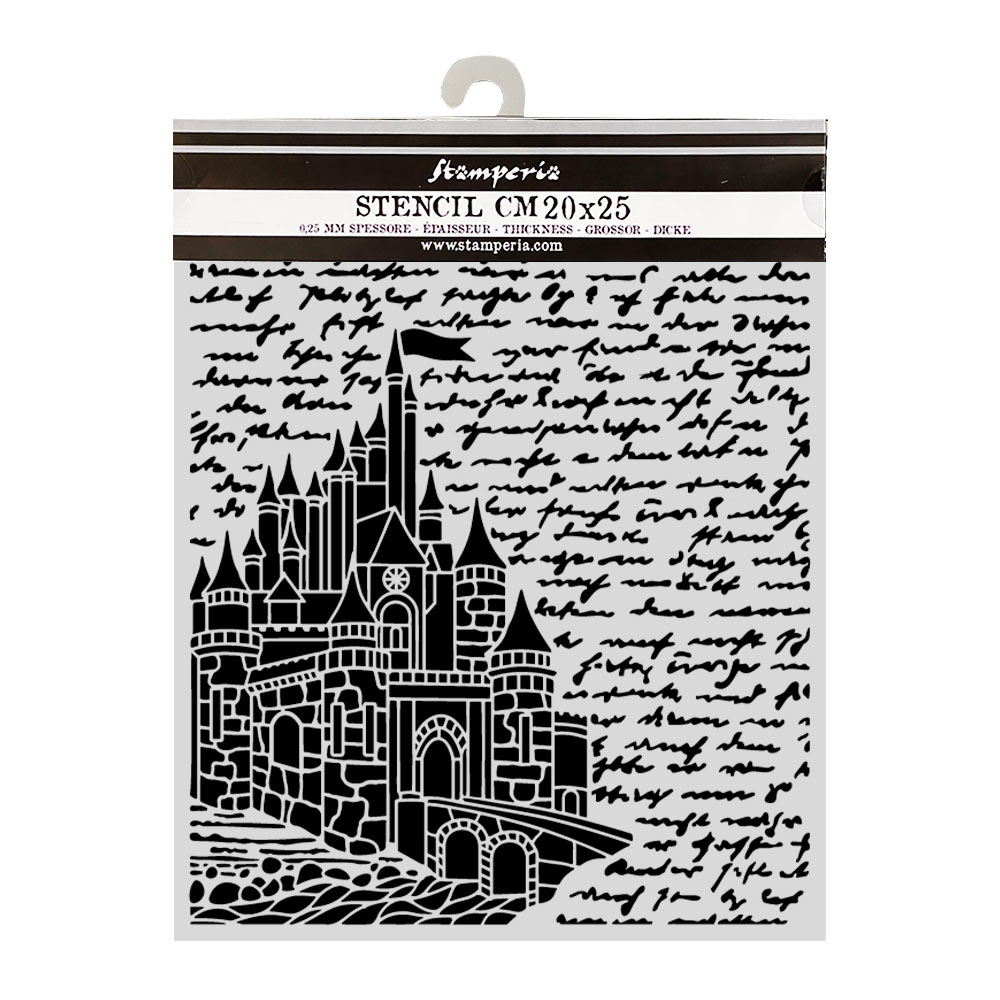 Stamperia Cut laser stencil for Art and Craft cm 20X25 - Wonderland castle