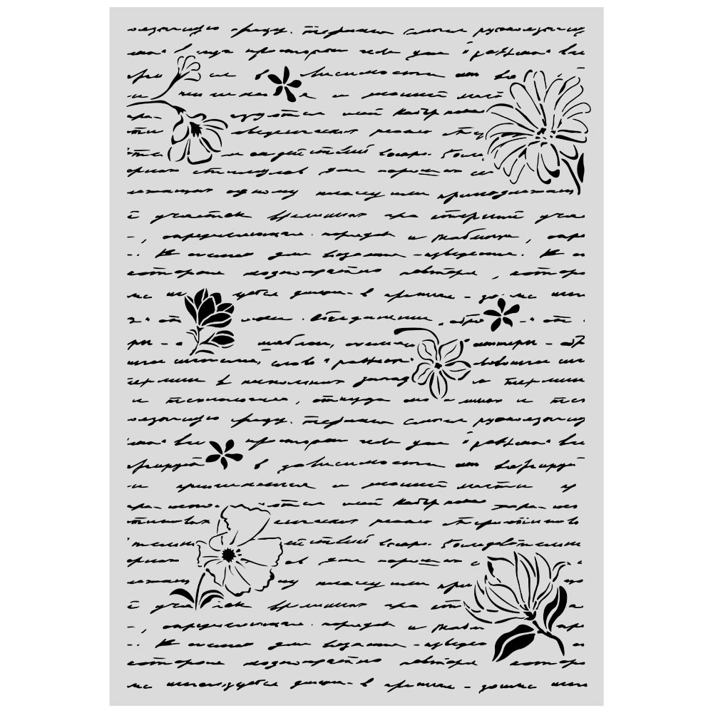 Stamperia Cut laser stencil for Art and Craft A3 - All Around letters and flowers