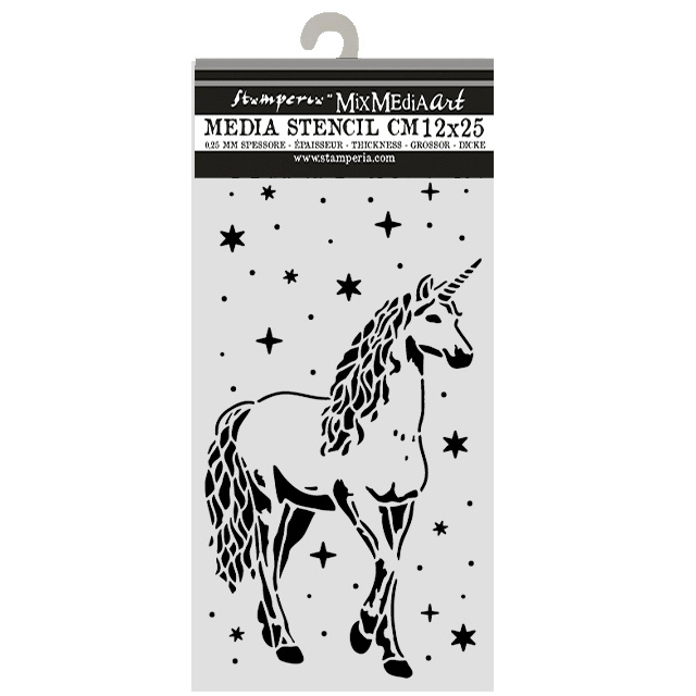 Stamperia Cut laser stencil for Art and Craft cm 12X25 - Wonderland unicorn