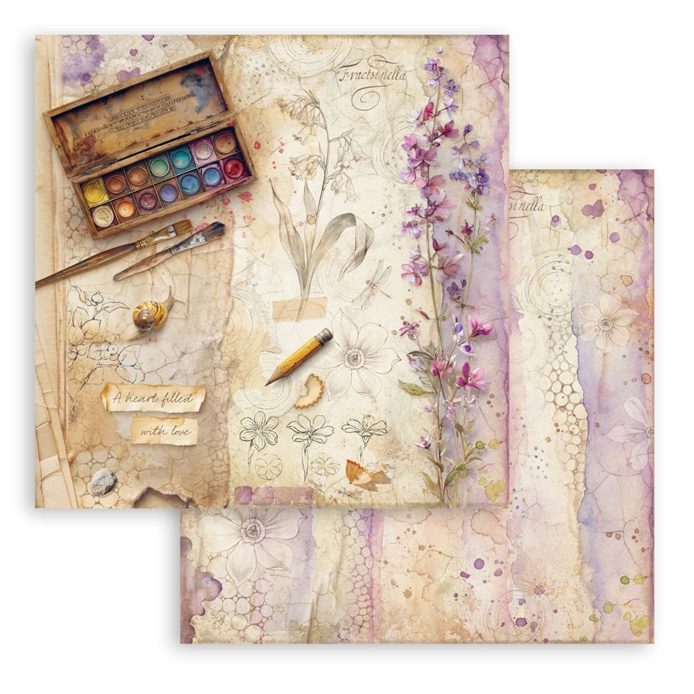 Stamperia Scrapbooking Printed Pad for Art and Craft 10 sheets cm 30,5x30,5 (12"x12") - All Around