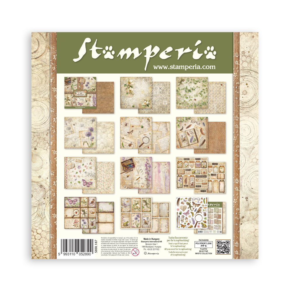Stamperia Scrapbooking Printed Pad for Art and Craft 10 sheets cm 30,5x30,5 (12"x12") - All Around