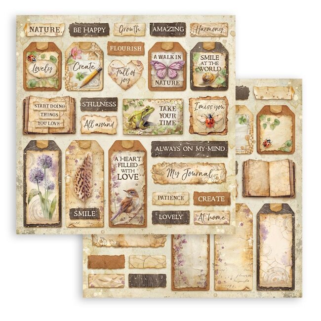 Stamperia Scrapbooking Printed Pad for Art and Craft 10 sheets cm 20,3X20,3 (8"X8") - All Around
