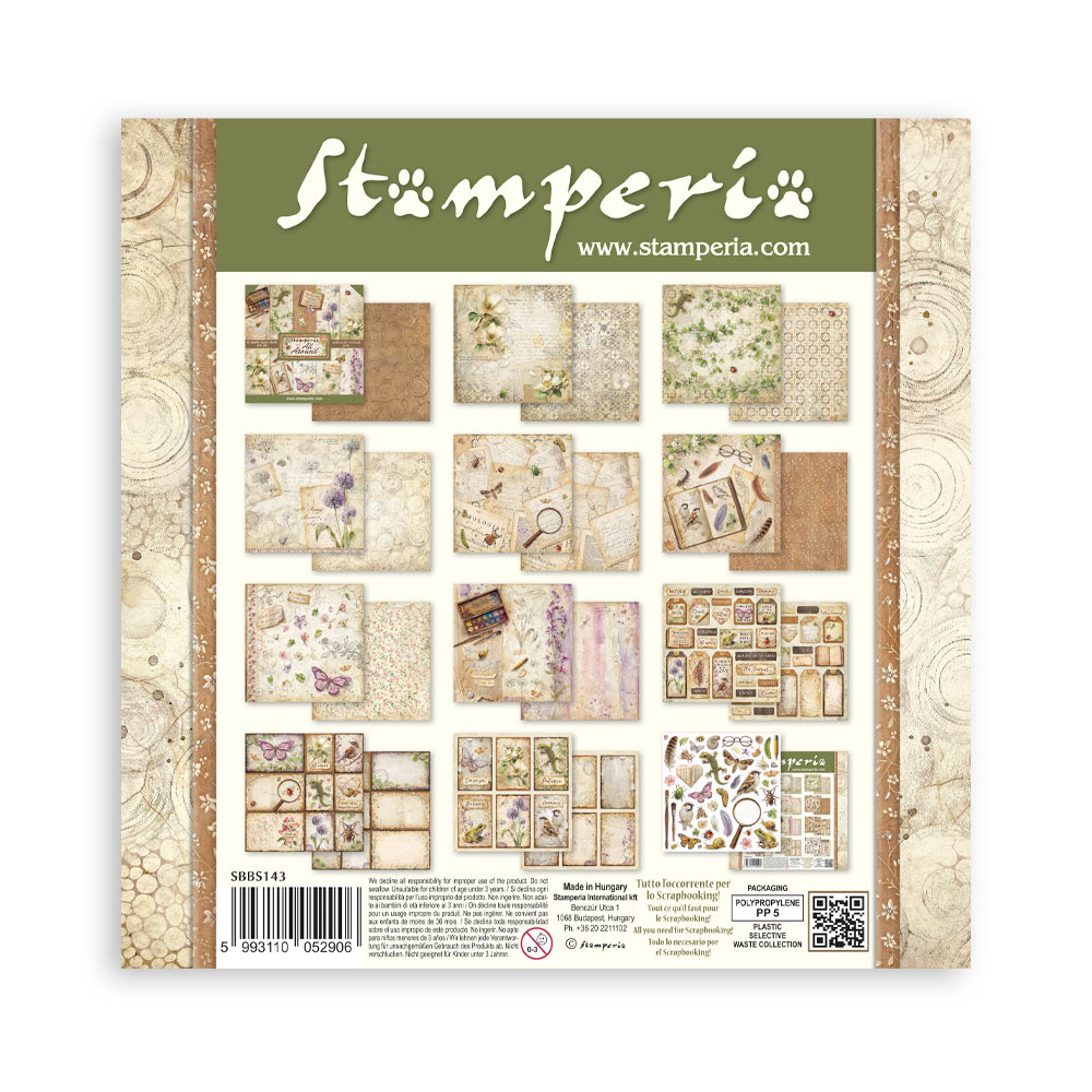 Stamperia Scrapbooking Printed Pad for Art and Craft 10 sheets cm 20,3X20,3 (8"X8") - All Around