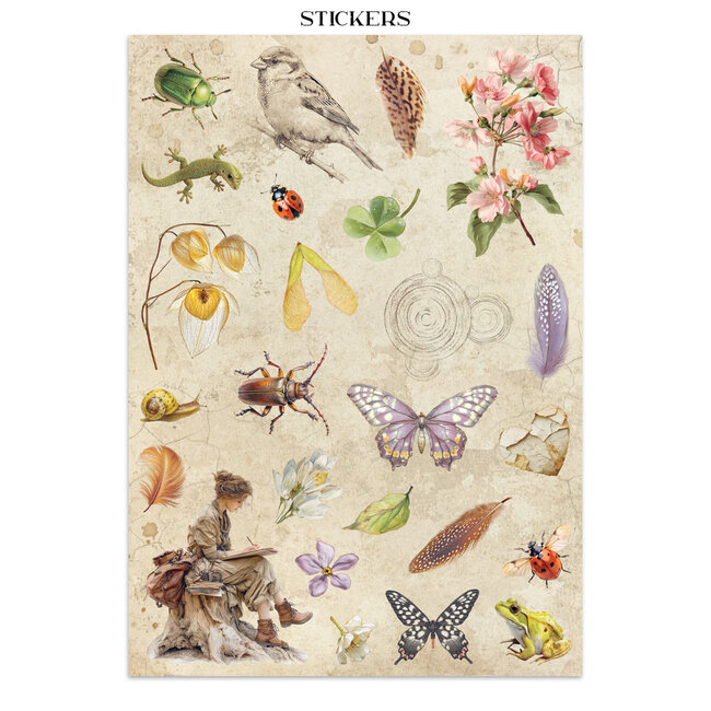 Stamperia Printed Art Junk journal: stickers, cut-outs, backgrounds for Art and Craft - All Around