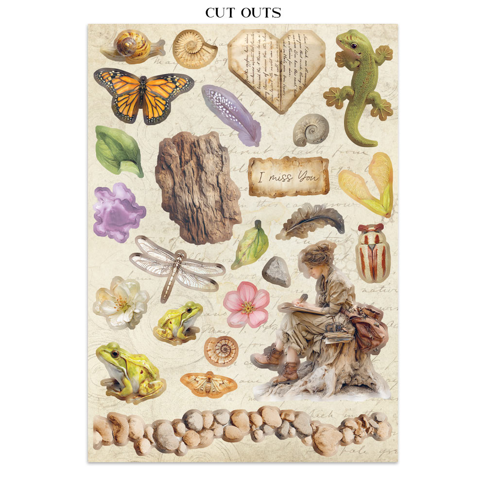 Stamperia Printed Art Junk journal: stickers, cut-outs, backgrounds for Art and Craft - All Around