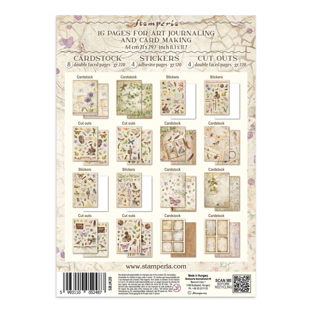 Stamperia Printed Art Junk journal: stickers, cut-outs, backgrounds for Art and Craft - All Around