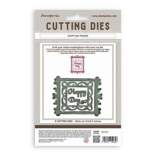 Stamperia Cutting Dies for paper crafting A6 - Happy Day frames