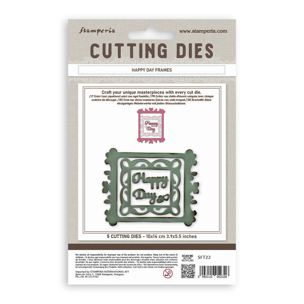 Stamperia Cutting Dies for paper crafting A6 - Happy Day frames