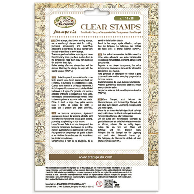 Stamperia Decorative Acrylic stamp design for Art and Craft cm 14x18 - All Around