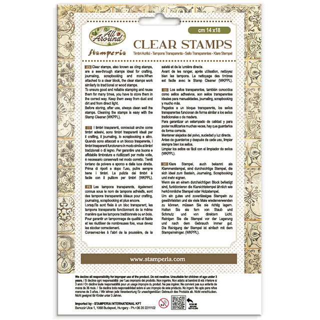Stamperia Decorative Acrylic stamp design for Art and Craft cm 14x18 - All Around