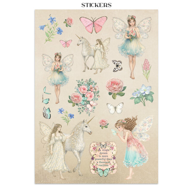 Stamperia Printed Art Junk journal: stickers, cut-outs, backgrounds for Art and Craft - Wonderland