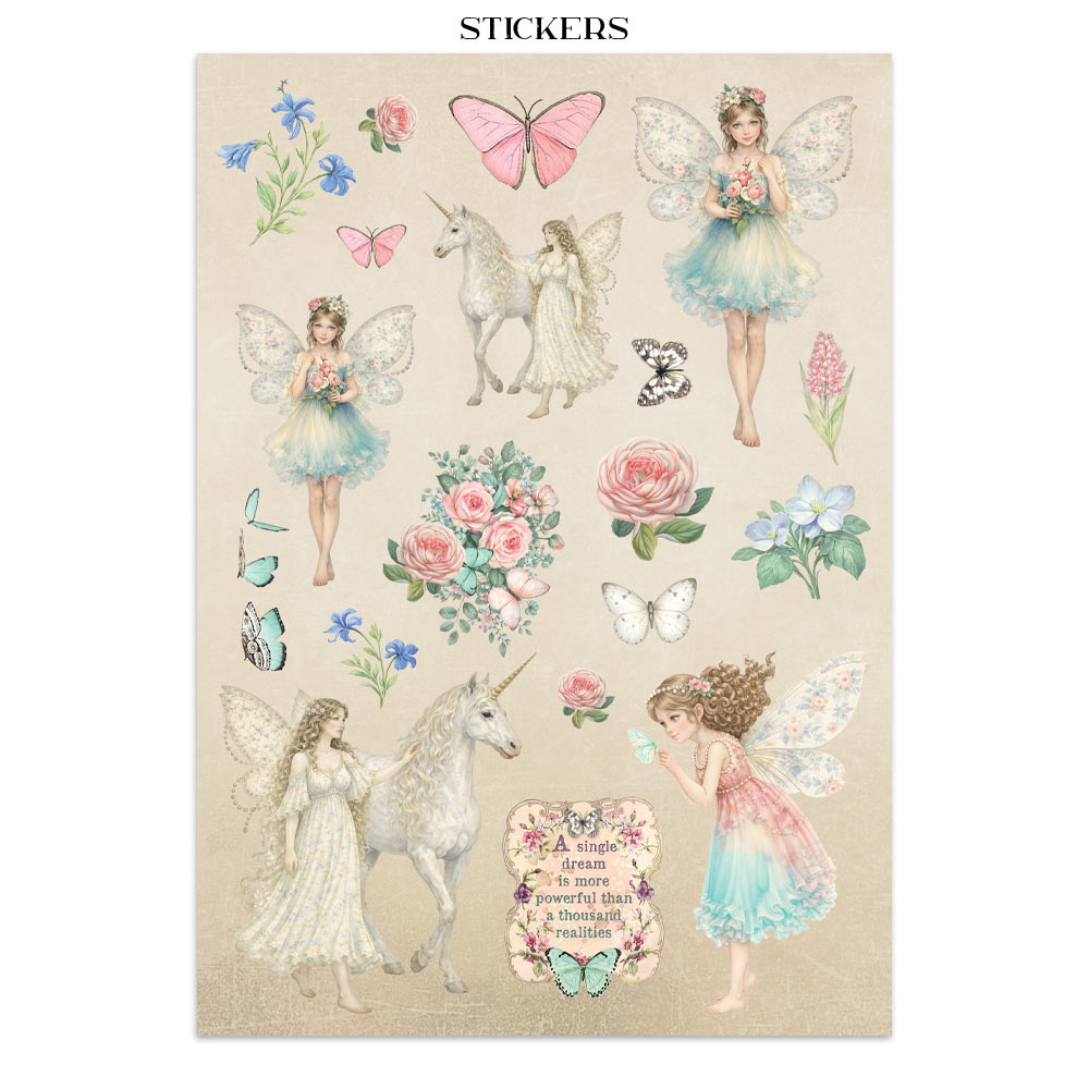 Stamperia Printed Art Junk journal: stickers, cut-outs, backgrounds for Art and Craft - Wonderland
