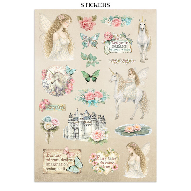 Stamperia Printed Art Junk journal: stickers, cut-outs, backgrounds for Art and Craft - Wonderland