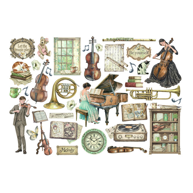 Stamperia Printed Decorative Ephemera for Art and Craft - Symphony